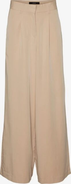 Vero Moda Bandplooibroeken Wide Leg Bandplooibroek Tilikaya Dames Donkerbeige