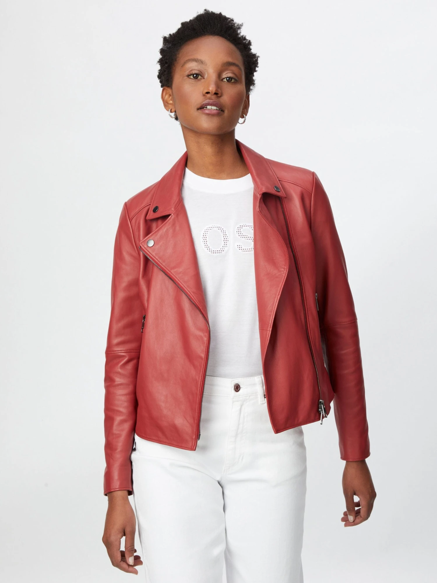 BOSS ORANGE Leren Jassen Tussenjas Saleli Dames Karmijnrood 5 BOSS ORANGE Leren Jassen Tussenjas Saleli Dames Karmijnrood - Afbeelding 3
