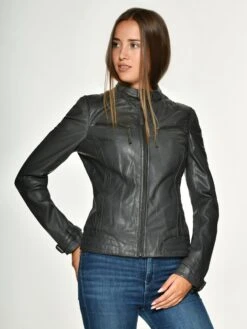 Mustang Leren Jassen Tussenjas Ryana Dames Donkergrijs -Schmuddelwedda Winkel 117ca8ee55339d33fe50a490942aafee