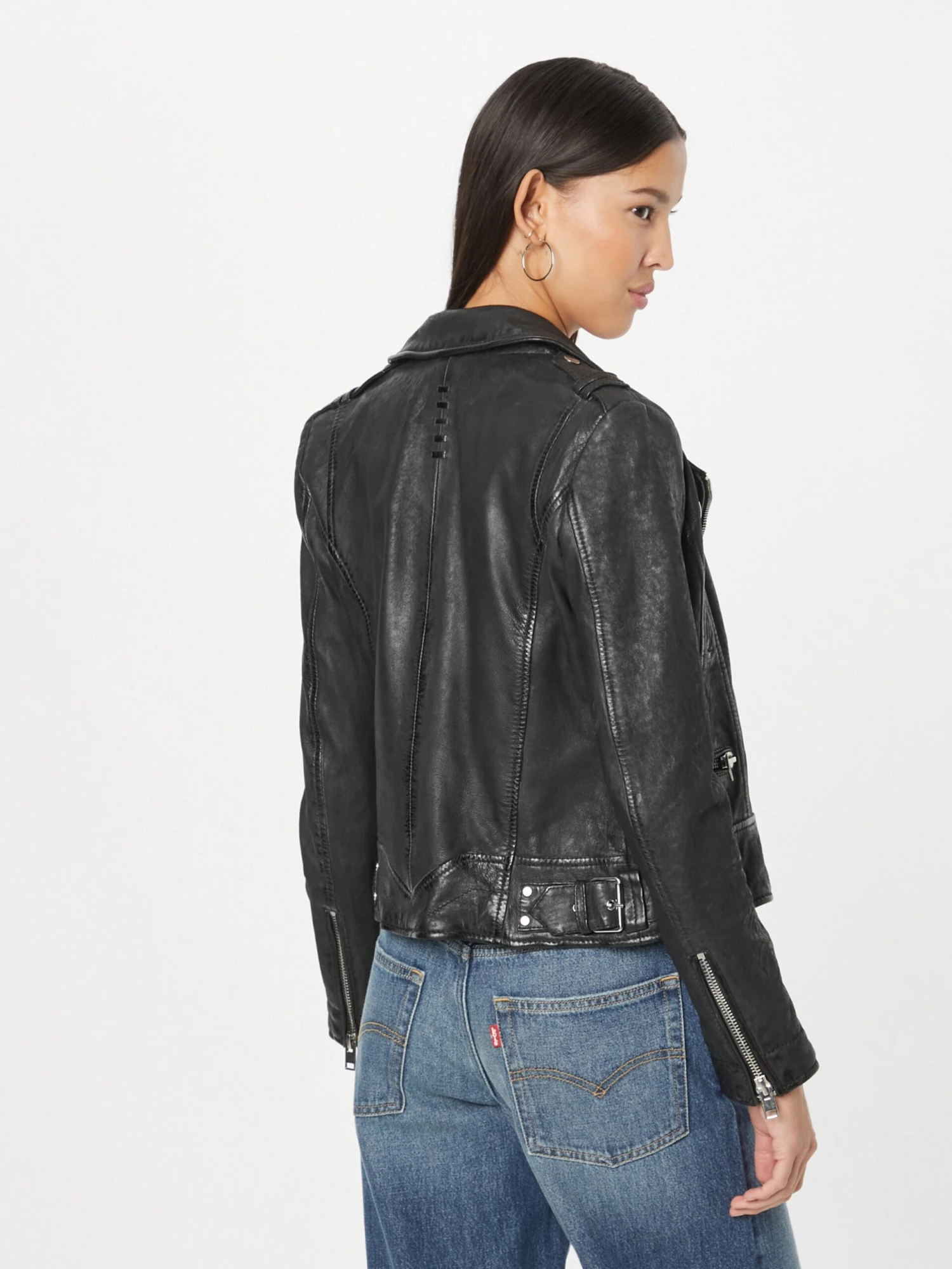 GIPSY Leren Jassen Tussenjas Cona Dames Zwart 6 GIPSY Leren Jassen Tussenjas Cona Dames Zwart - Afbeelding 4