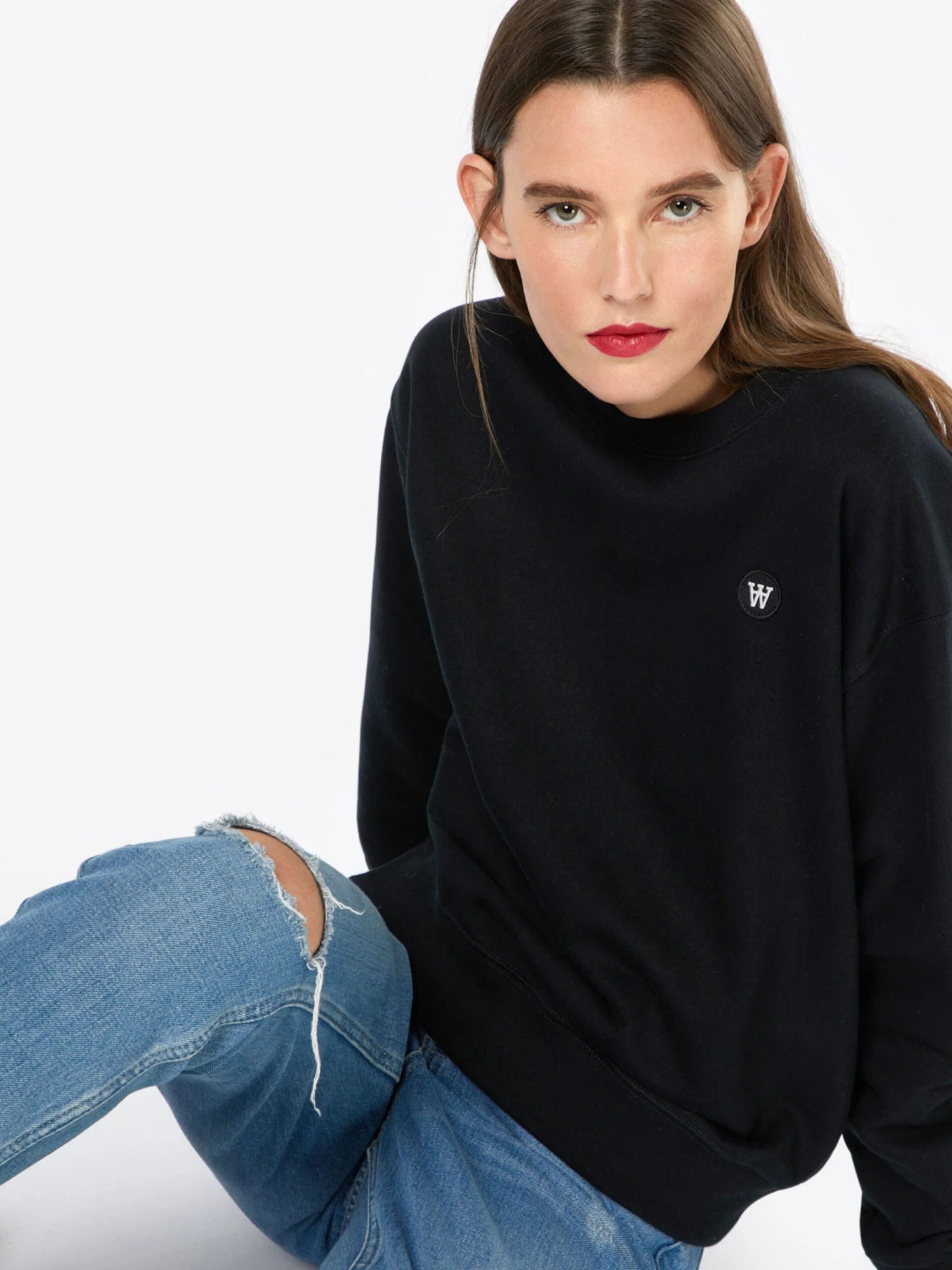 Wood Wood Sweatshirts Sweatshirt Jess Dames Zwart 7 Wood Wood Sweatshirts Sweatshirt Jess Dames Zwart - Afbeelding 5