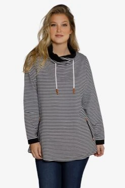 Ulla Popken Sweatshirts Sweatshirt Dames Zwart / Wit 7 Ulla Popken Sweatshirts Sweatshirt Dames Zwart / Wit -Schmuddelwedda Winkel 19300850b235b961870fd38c0c2b886b