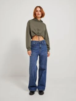 JJXX Hoodies Sweatshirt Ally Dames Olijfgroen -Schmuddelwedda Winkel 2a30109ffef9fda477e631befe3b7ca5