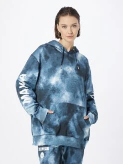 Makia Hoodies Sweatshirt Dames Duifblauw / Donkerblauw -Schmuddelwedda Winkel 30b2b28cf87514fb96a857d7d2821e13