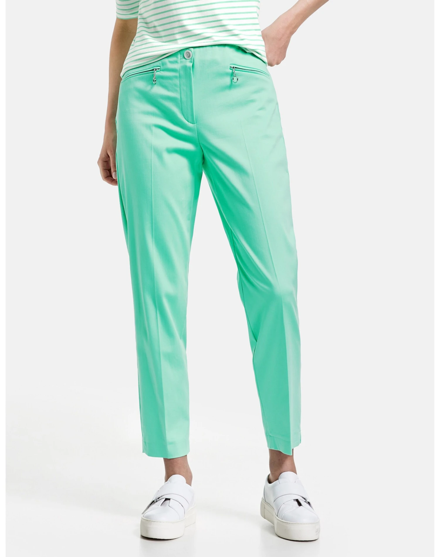 Gerry Weber Bandplooibroeken Regular Bandplooibroek Dames Groen 5 Gerry Weber Bandplooibroeken Regular Bandplooibroek Dames Groen - Afbeelding 3