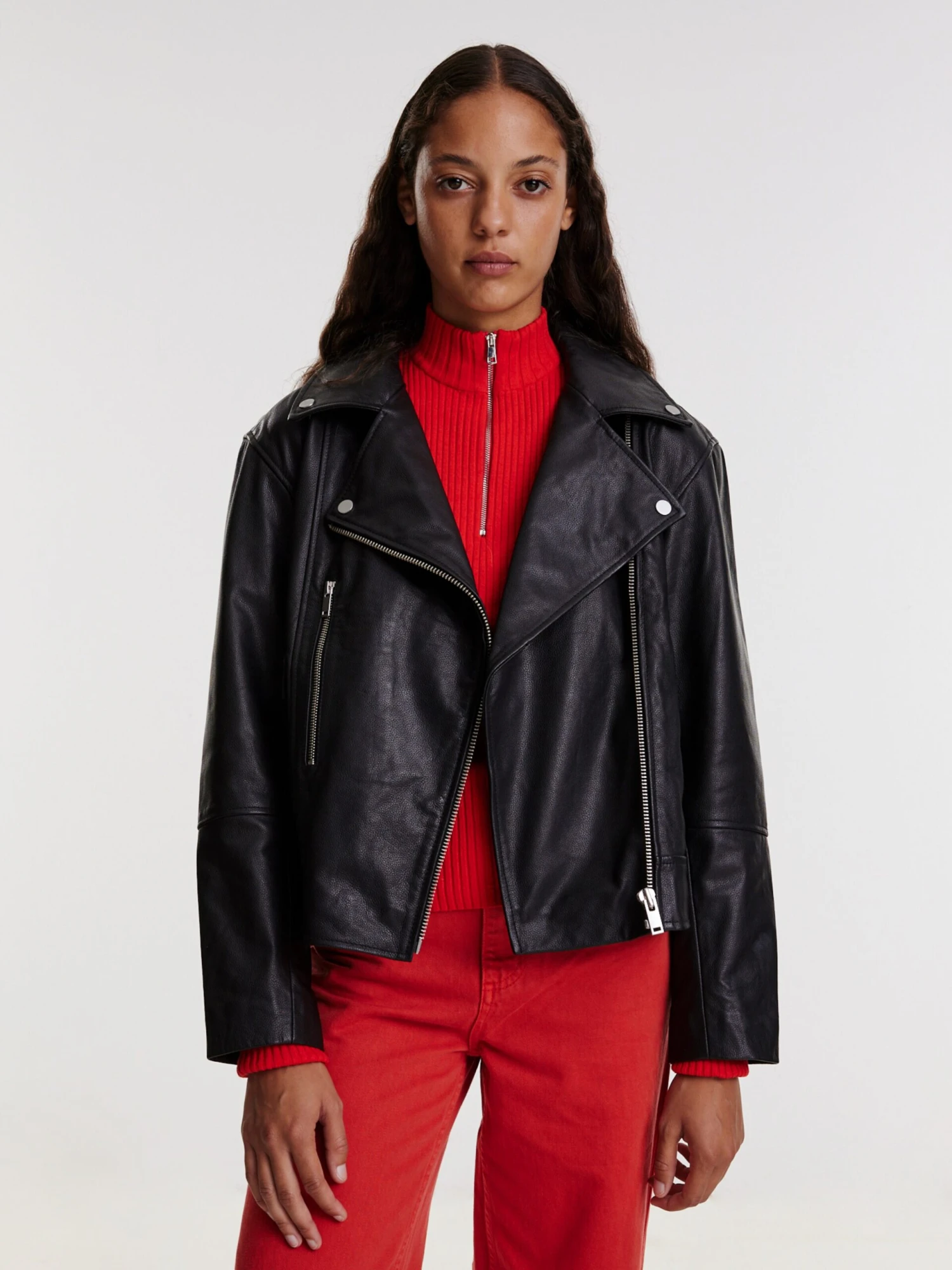 EDITED Leren Jassen Tussenjas Jakoba Dames Zwart 6 EDITED Leren Jassen Tussenjas Jakoba Dames Zwart - Afbeelding 4