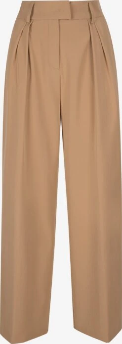 Bandplooibroeken Wide Leg Bandplooibroek Ronica Dames Donkerbeige