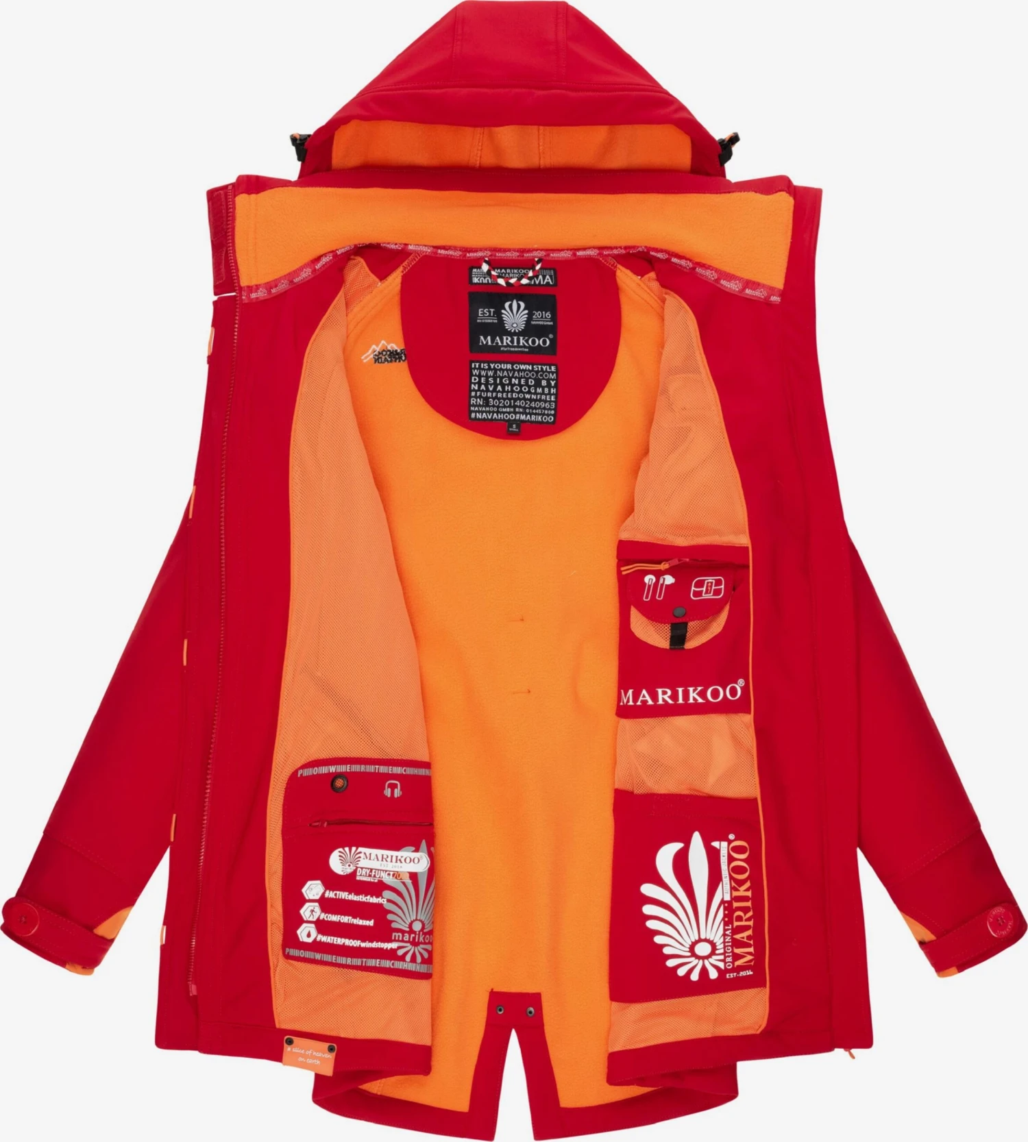 Marikoo Outdoor Jassen Functionele Jas Soulinaa Dames Rood 8 Marikoo Outdoor Jassen Functionele Jas Soulinaa Dames Rood - Afbeelding 6
