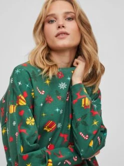 Vila Sweatshirts Sweatshirt Dames Groen -Schmuddelwedda Winkel 41379630bedf06d2b7a33ca79602340f