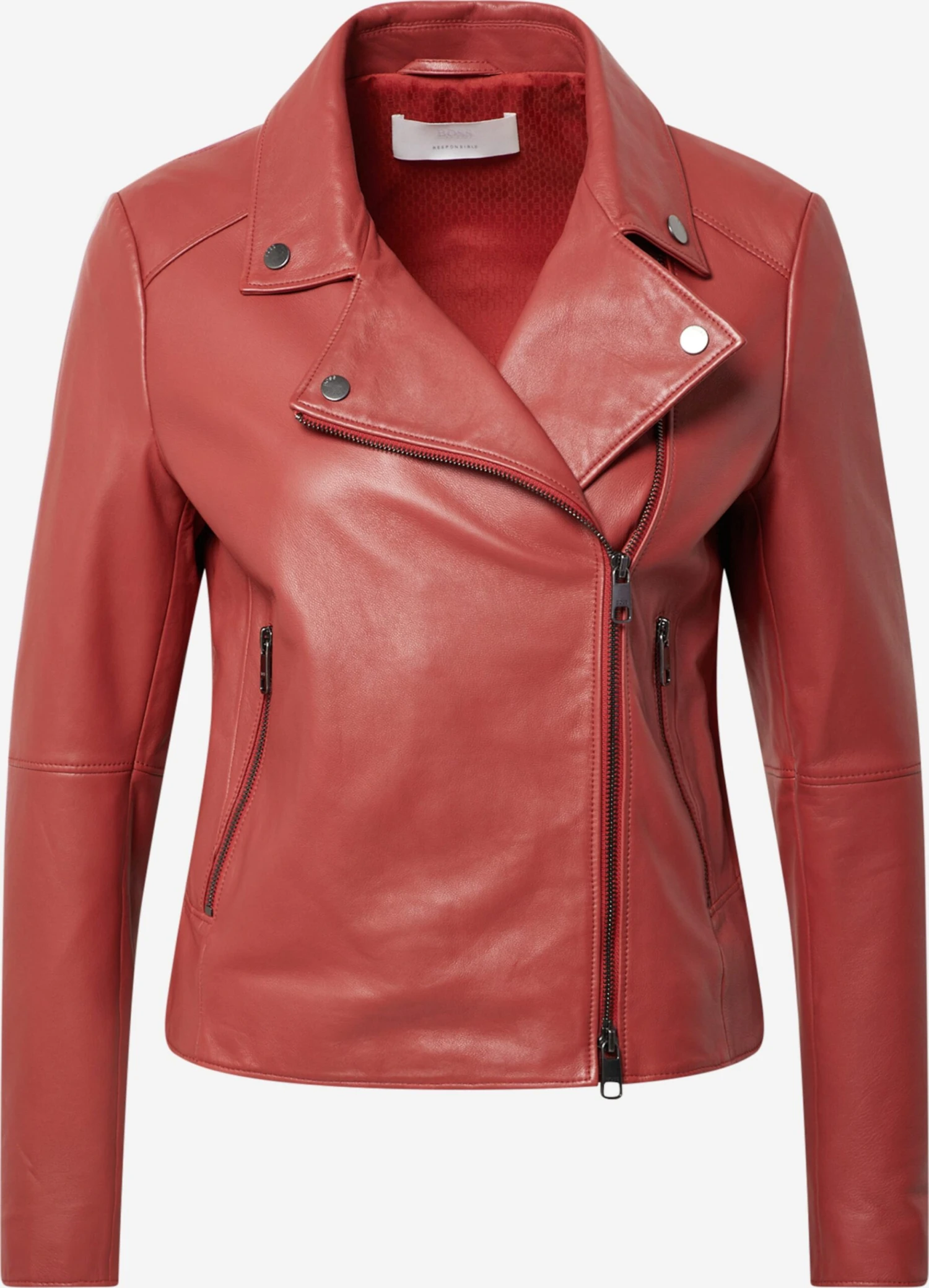 BOSS ORANGE Leren Jassen Tussenjas Saleli Dames Karmijnrood 3 BOSS ORANGE Leren Jassen Tussenjas Saleli Dames Karmijnrood