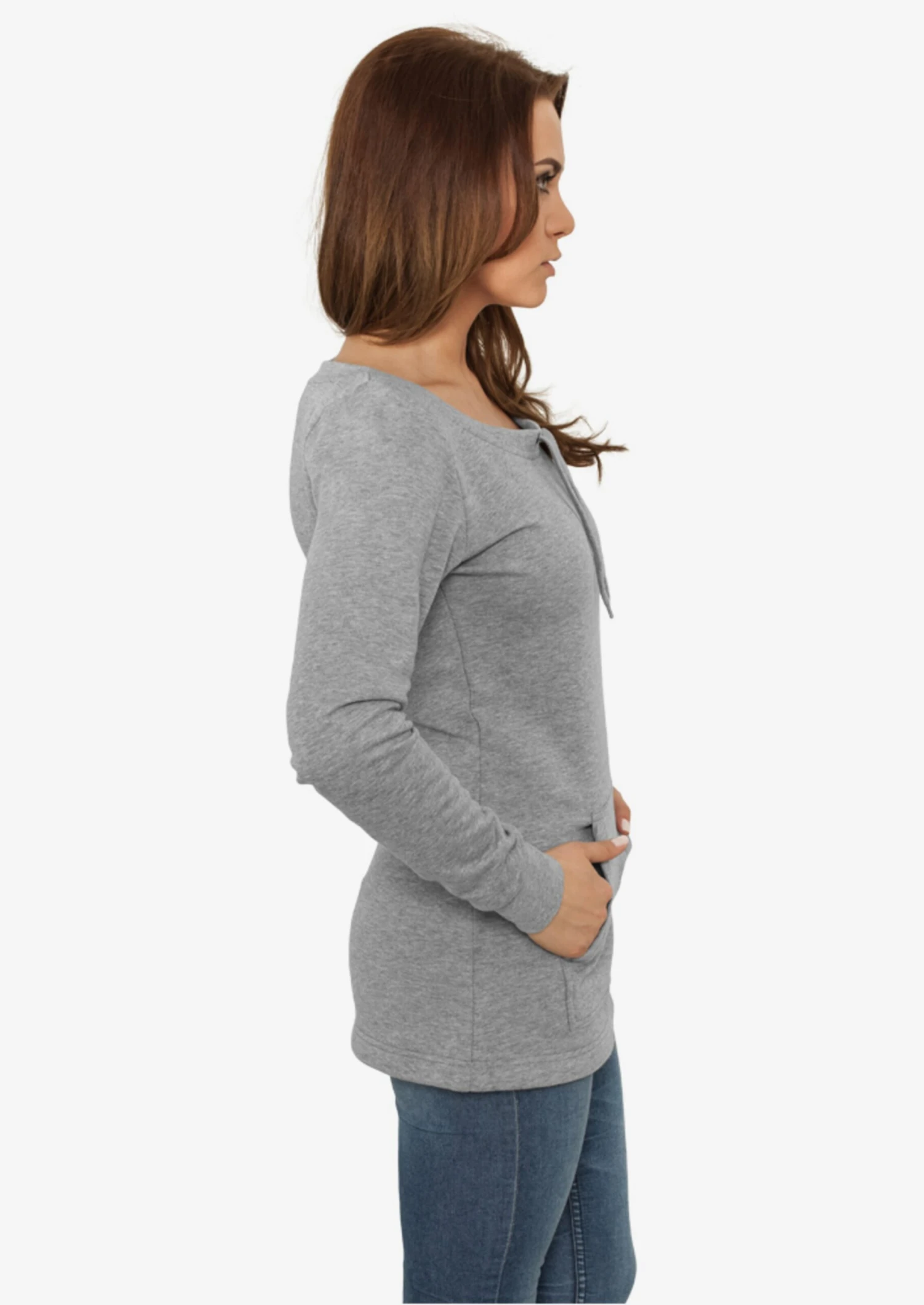 URBAN CLASSICS Sweatshirts Sweatshirt Dames Grijs Gemêleerd 7 URBAN CLASSICS Sweatshirts Sweatshirt Dames Grijs Gemêleerd - Afbeelding 5