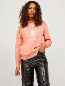 JJXX Hoodies Sweatshirt Zoey Dames Koraal -Schmuddelwedda Winkel 49b1ebf011ecb4a0d7a090a466bc240f