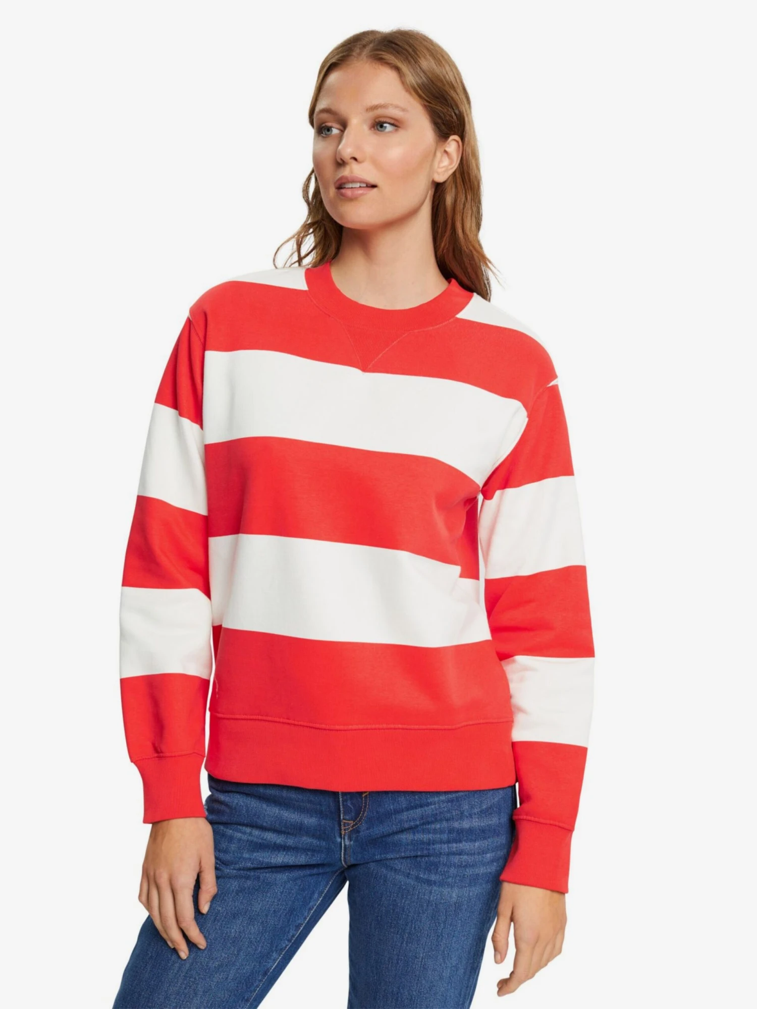 ESPRIT Sweatshirts Sweatshirt Dames Lichtrood / Wit 4 ESPRIT Sweatshirts Sweatshirt Dames Lichtrood / Wit - Afbeelding 2