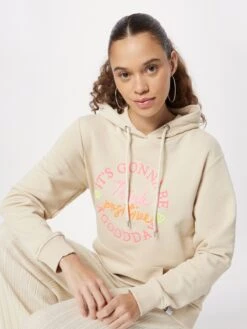 Hoodies Sweatshirt Delinda Dames Beige -Schmuddelwedda Winkel 4e6c31ae27ec960b0d74db63c65393d6