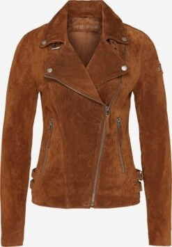 Freaky Nation Leren Jassen Tussenjas Dames Cognac