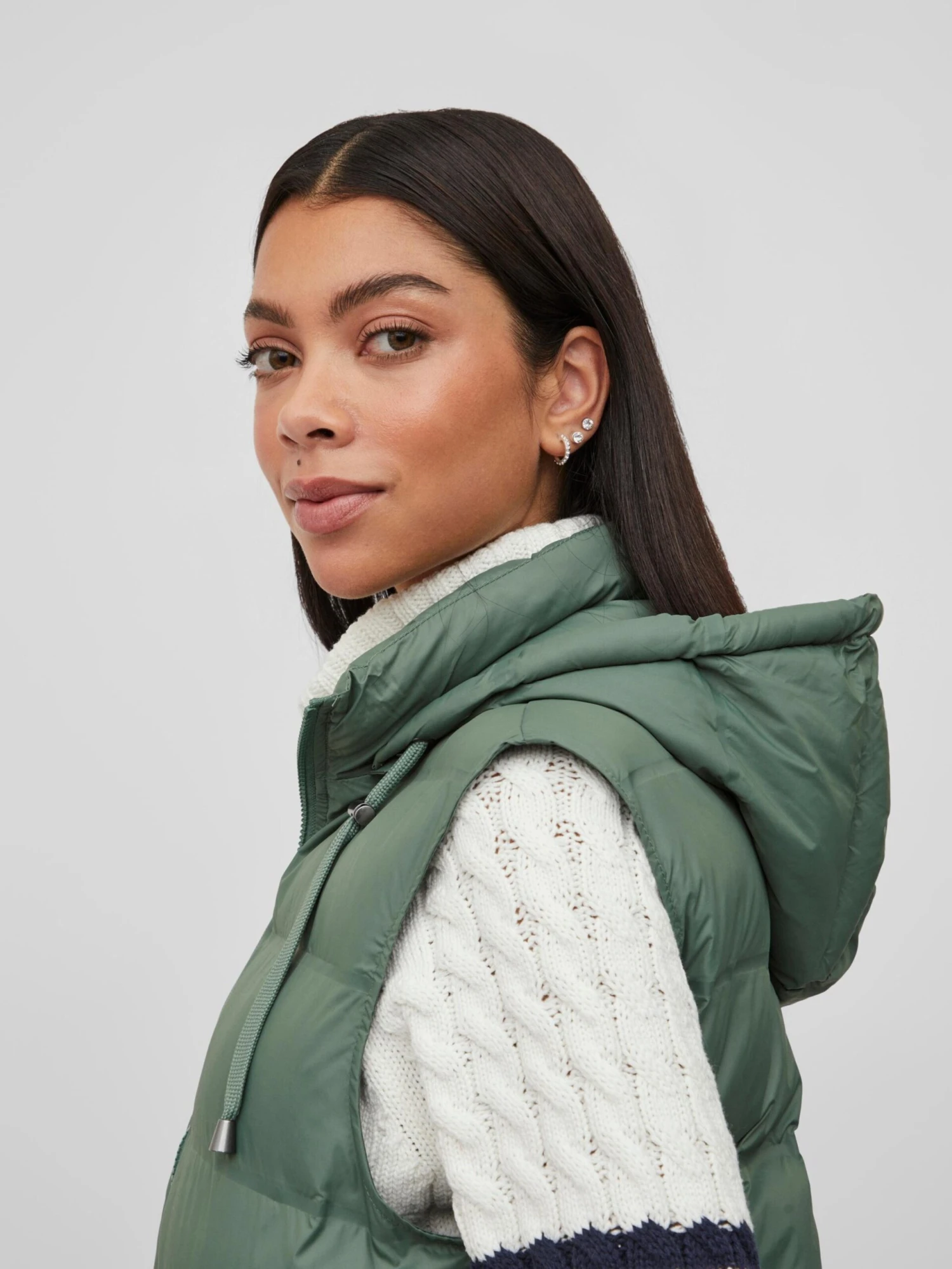 Vila Bodywarmers Bodywarmer TRISH Dames Kaki 8 Vila Bodywarmers Bodywarmer TRISH Dames Kaki - Afbeelding 6