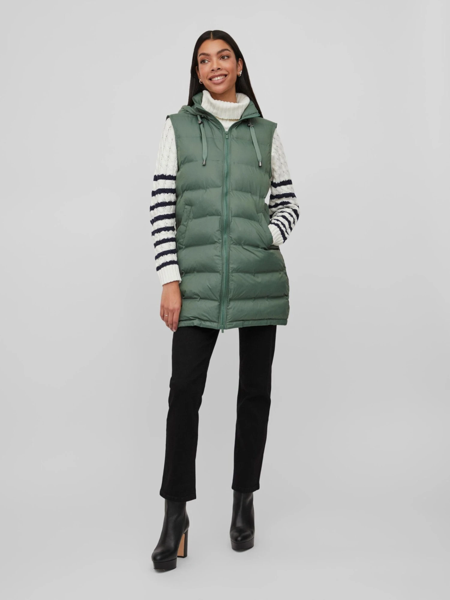 Vila Bodywarmers Bodywarmer TRISH Dames Kaki 5 Vila Bodywarmers Bodywarmer TRISH Dames Kaki - Afbeelding 3