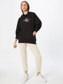 Calvin Klein Jeans Hoodies Sweatshirt Dames Zwart -Schmuddelwedda Winkel 6346ffbab2d9168fd1cf5f472b262b6b