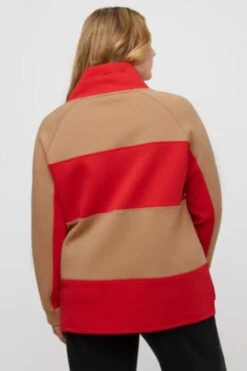 Ulla Popken Hoodies Sweatshirt Dames Lichtbruin / Rood -Schmuddelwedda Winkel 78f62a33cc3477fe3f21abb75ede3698
