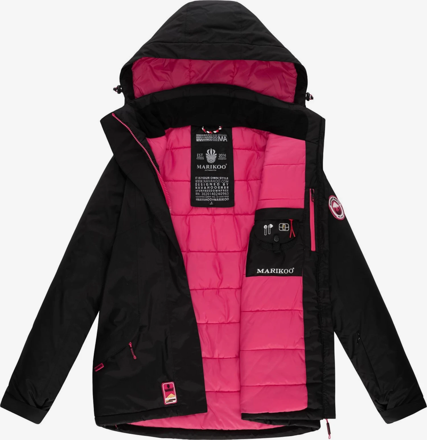 Marikoo Outdoor Jassen Functionele Jas Rabeaa Dames Zwart 7 Marikoo Outdoor Jassen Functionele Jas Rabeaa Dames Zwart - Afbeelding 5