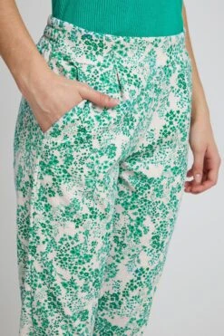 ICHI Bandplooibroeken Tapered Bandplooibroek IHKATE Dames Groen -Schmuddelwedda Winkel 7a4e4afe5e44111dbadab6dae5280826