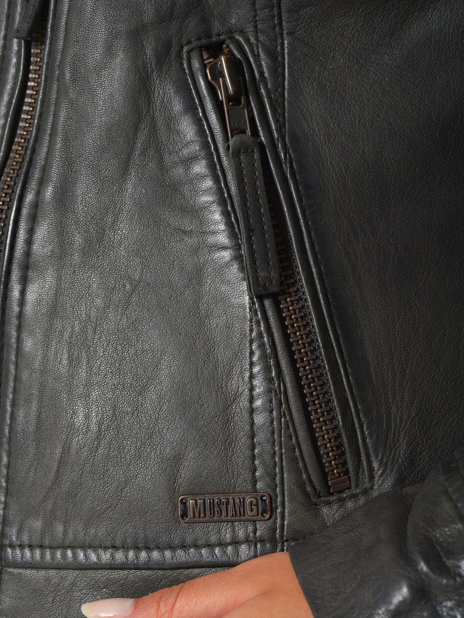 Mustang Leren Jassen Tussenjas Ina Dames Donkergrijs 8 Mustang Leren Jassen Tussenjas Ina Dames Donkergrijs - Afbeelding 6