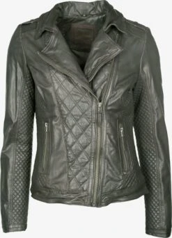 Mustang Leren Jassen Tussenjas Chira Dames Olijfgroen