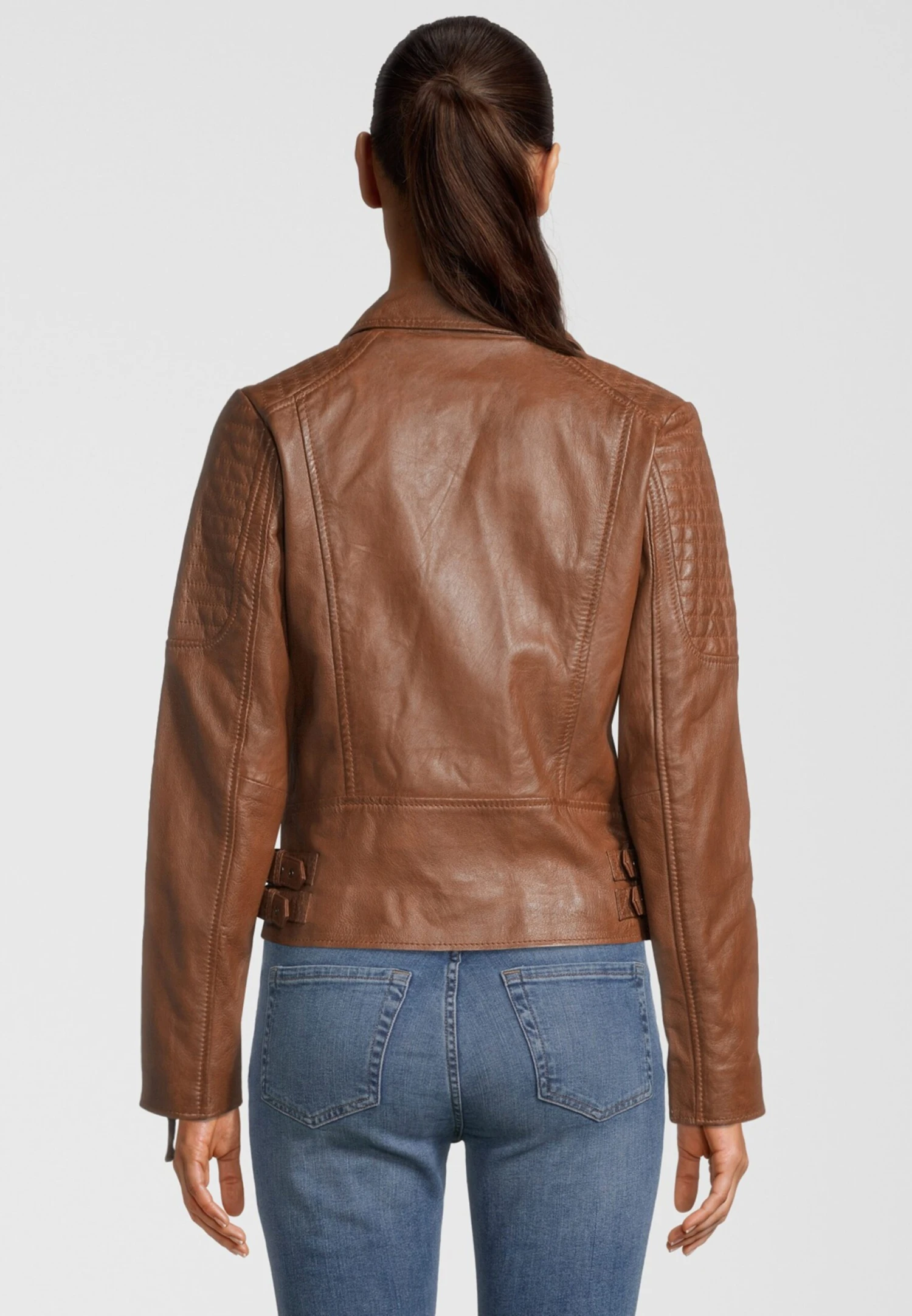 Apple Of Eden Leren Jassen Tussenjas JADE Dames Bruin 6 Apple Of Eden Leren Jassen Tussenjas JADE Dames Bruin - Afbeelding 4