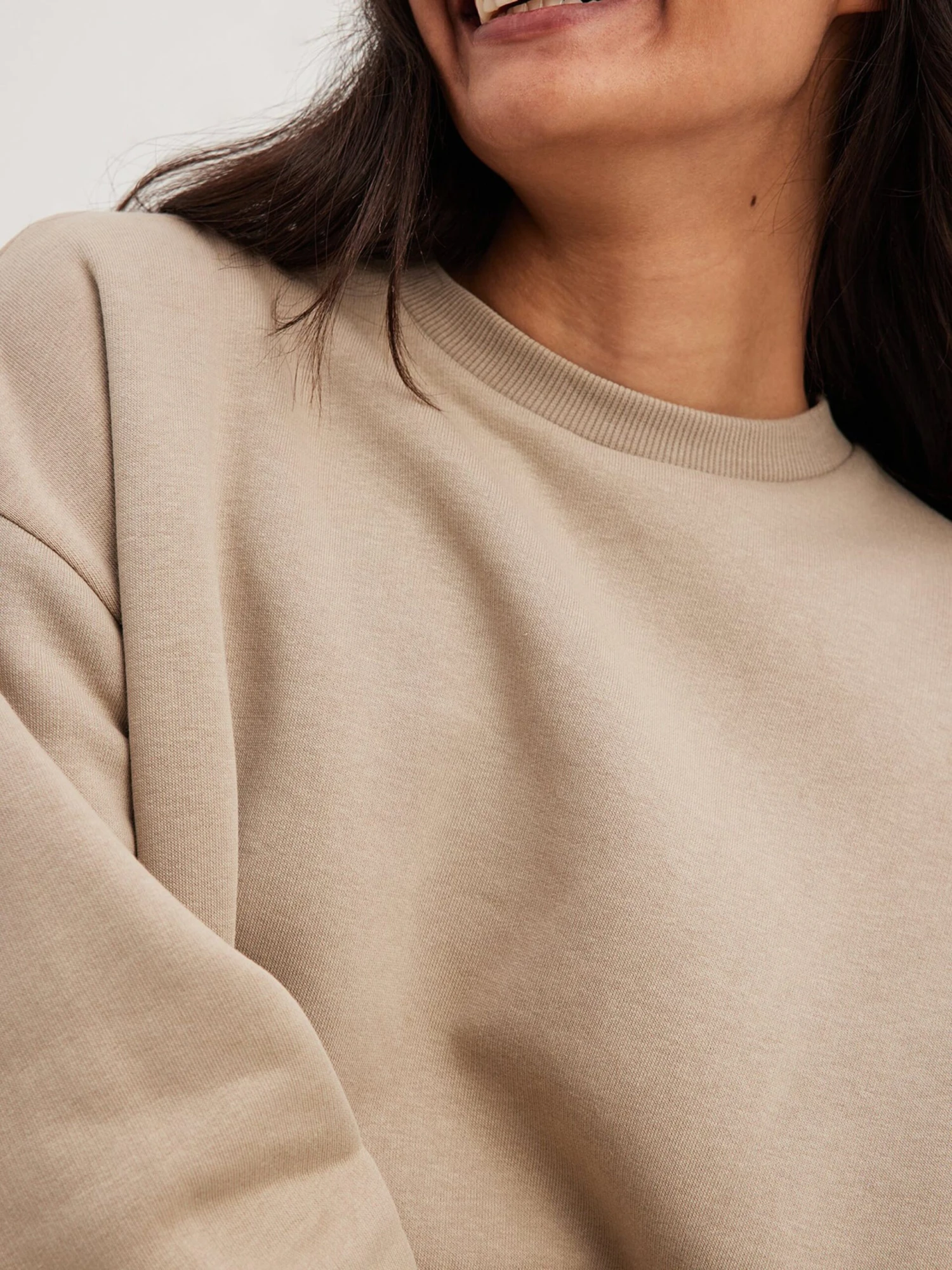 NA-KD Sweatshirts Sweatshirt Dames Donkerbeige 5 NA-KD Sweatshirts Sweatshirt Dames Donkerbeige - Afbeelding 3