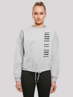 F4NT4STIC Sweatshirts Sweatshirt Take It Easy Dames Grijs -Schmuddelwedda Winkel a57990519db556e2b4ea28c861779272