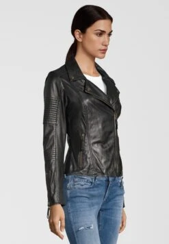 Apple Of Eden Leren Jassen Tussenjas MUFFIN Dames Zwart -Schmuddelwedda Winkel ad7aa303622a6b582fad39868034dc28