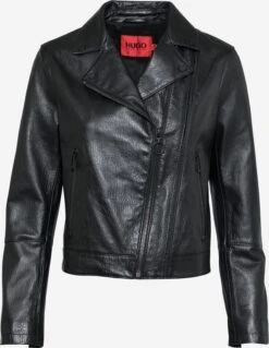 Hugo Leren Jassen Tussenjas Loveri Dames Zwart
