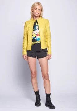 Maze Leren Jassen Tussenjas Marcie Dames Citroengeel -Schmuddelwedda Winkel adbe5140f18e052b39f325aaf88fc888