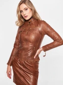 Leren Jassen Tussenjas Stacey Dames Bruin -Schmuddelwedda Winkel b1ec756b06a6d4a970ba0b5dac4cc52d