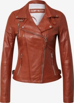 Freaky Nation Leren Jassen Tussenjas Dames Kastanjebruin