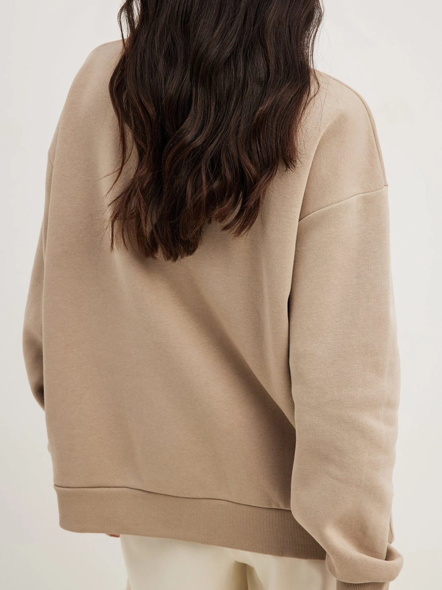 NA-KD Sweatshirts Sweatshirt Dames Donkerbeige 4 NA-KD Sweatshirts Sweatshirt Dames Donkerbeige - Afbeelding 2