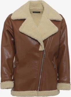 Leren Jassen Winterjas Ella Dames Bruin