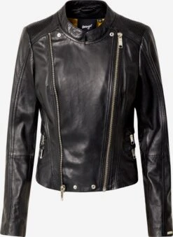 Maze Leren Jassen Tussenjas Chrystal Dames Zwart