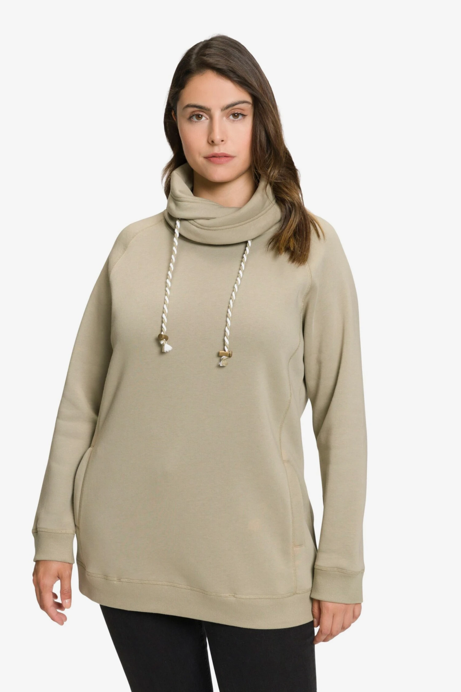 Ulla Popken Sweatshirts Sweatshirt Dames Beige 5 Ulla Popken Sweatshirts Sweatshirt Dames Beige - Afbeelding 3