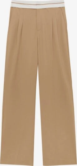 PULL & BEAR Bandplooibroeken Regular Bandplooibroek Dames Bruin