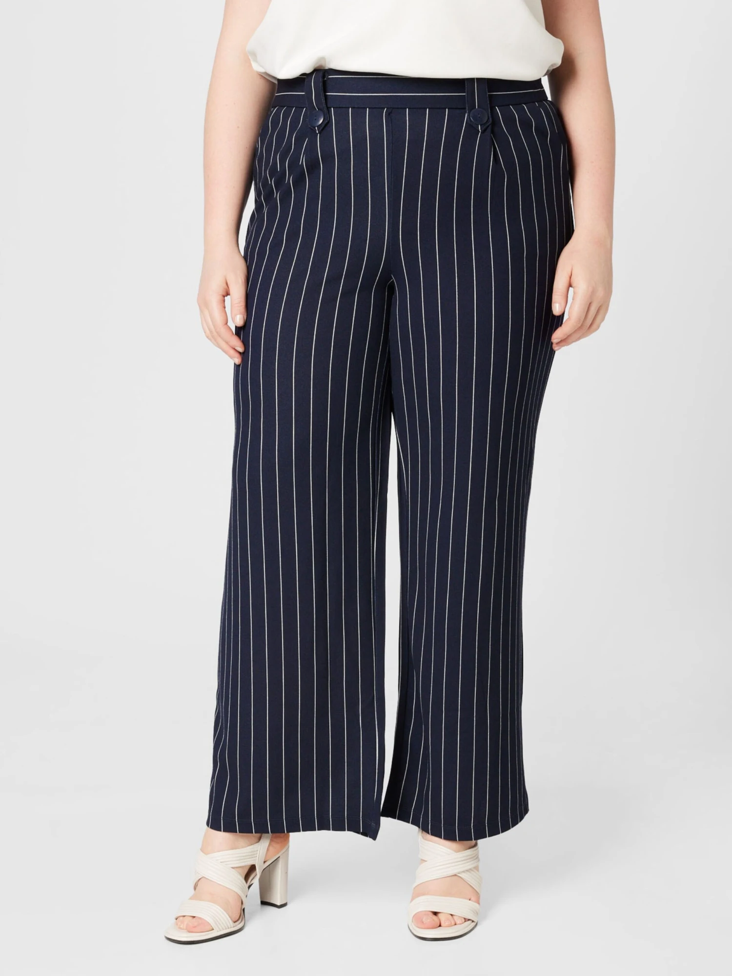 ONLY CARMAKOMA Bandplooibroeken Regular Bandplooibroek SANIA Dames Marine 4 ONLY CARMAKOMA Bandplooibroeken Regular Bandplooibroek SANIA Dames Marine - Afbeelding 2