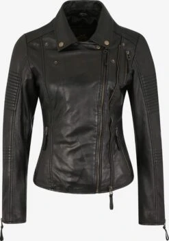 Apple Of Eden Leren Jassen Tussenjas MUFFIN Dames Zwart