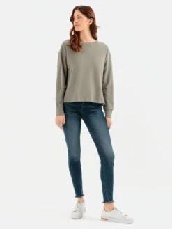 Camel Active Sweatshirts Sweatshirt Dames Taupe / Basaltgrijs -Schmuddelwedda Winkel d98334fc30b1c9ad1beb340decd8e272