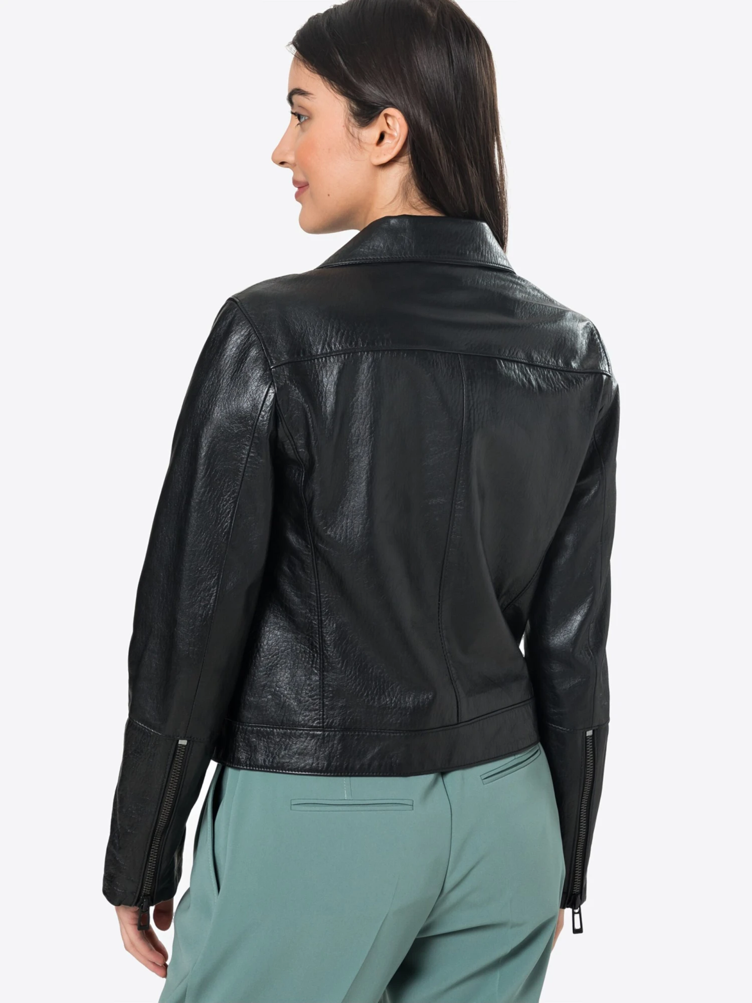 Hugo Leren Jassen Tussenjas Loveri Dames Zwart 6 Hugo Leren Jassen Tussenjas Loveri Dames Zwart - Afbeelding 4