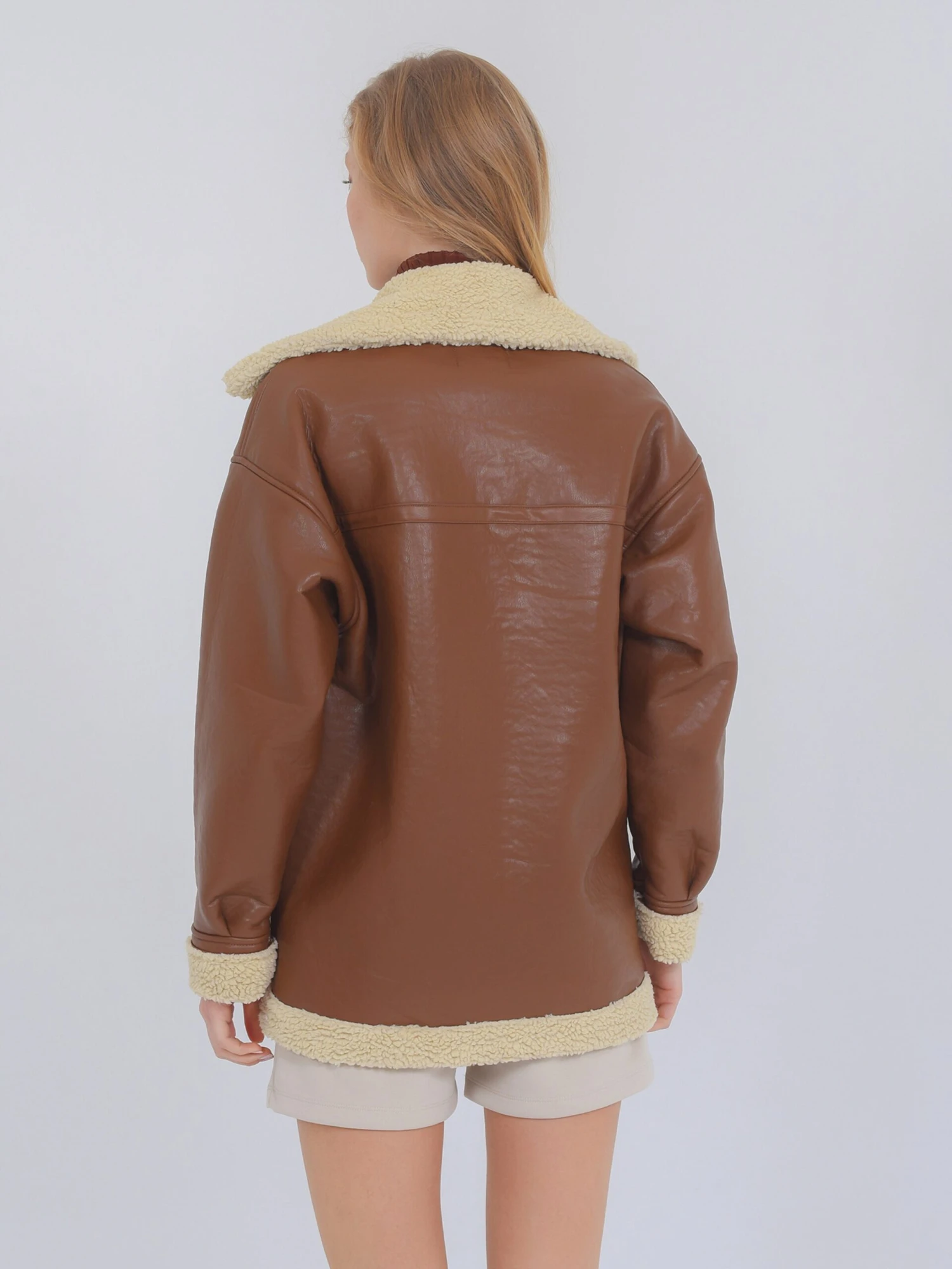 Leren Jassen Winterjas Ella Dames Bruin 7 Leren Jassen Winterjas Ella Dames Bruin - Afbeelding 5