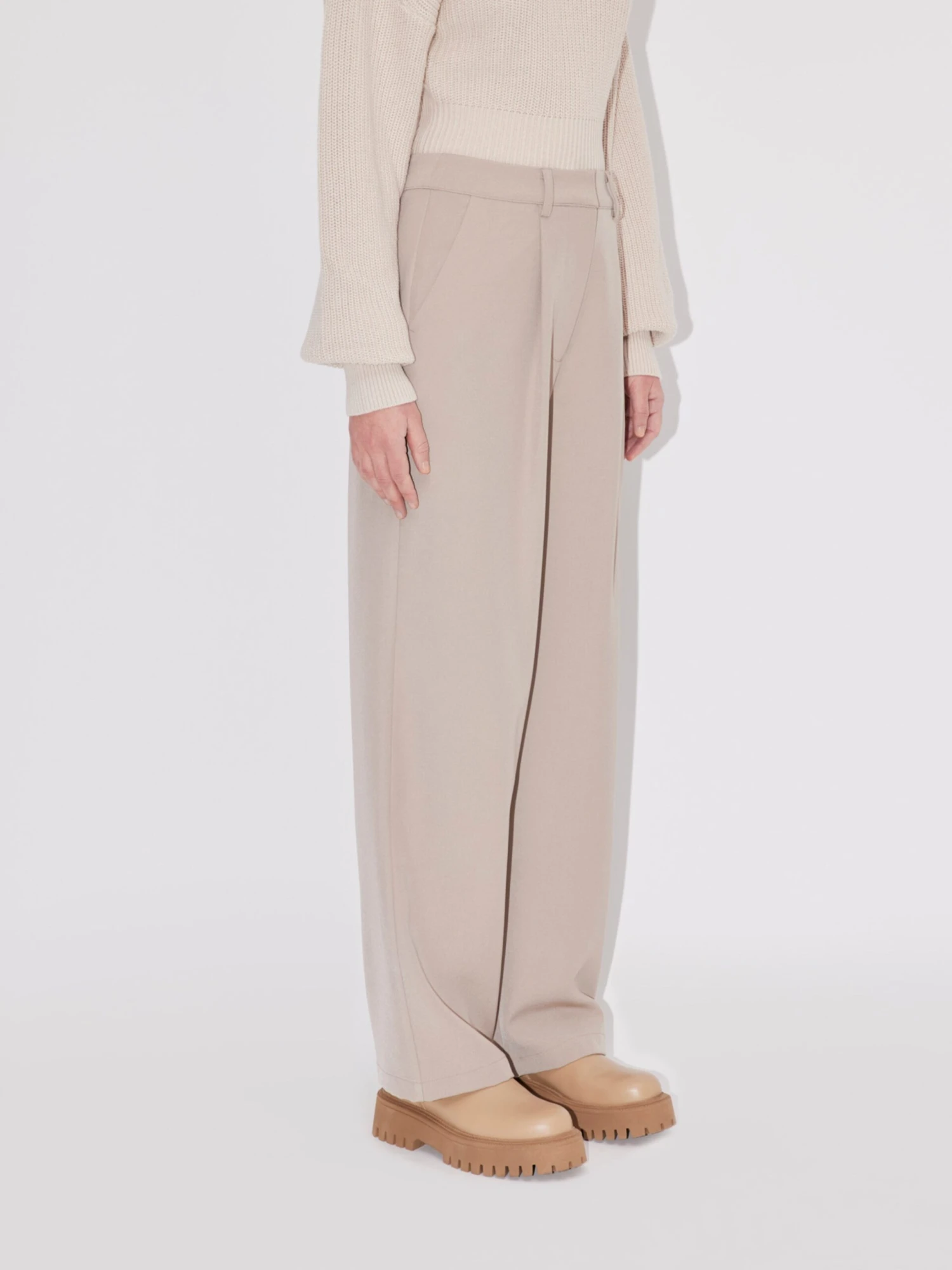 Bandplooibroeken Regular Bandplooibroek Inge Tall Dames Donkerbeige 5 Bandplooibroeken Regular Bandplooibroek Inge Tall Dames Donkerbeige - Afbeelding 3