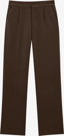 PULL & BEAR Bandplooibroeken Wide Leg Bandplooibroek Dames Donkerbruin