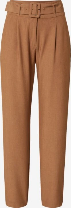 Vila Bandplooibroeken Regular Bandplooibroek BILYANA Dames Lichtbruin