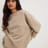 NA-KD Sweatshirts Sweatshirt Dames Donkerbeige